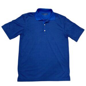 Greg Norman Men's Medium Play Dry Polo Blue Striped